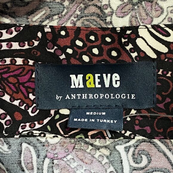 Anthropologie Lisabetta Maxi Printed‎ Dress Size M, paisely print, Wine, NWT - Picture 5 of 12